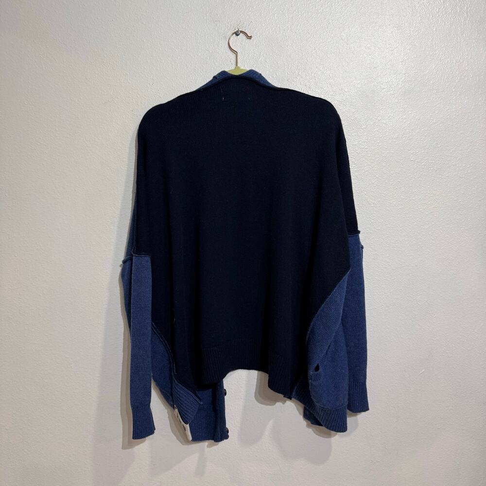 Free People We The Free Blue Open Front Oversized Cardigan Sweater Sz XS - Picture 11 of 12